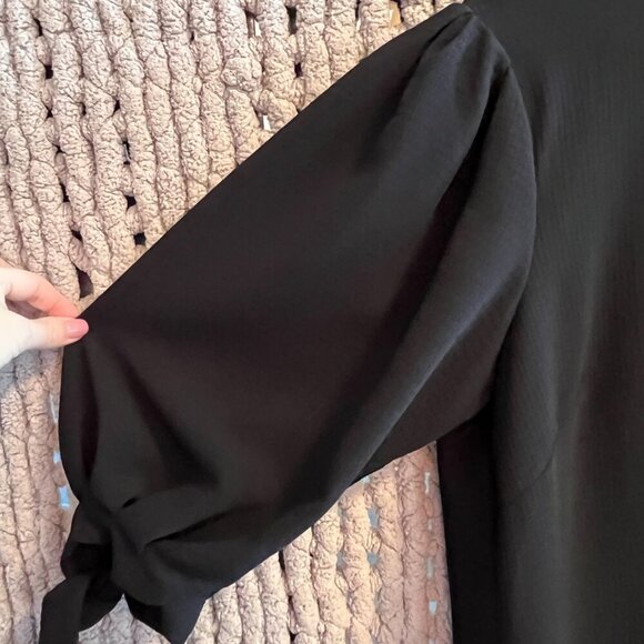 H&M Black Puffed Sleeve Dress Size 10 - Picture 5 of 12